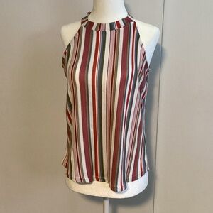 Striped Halter Neck Women's Top